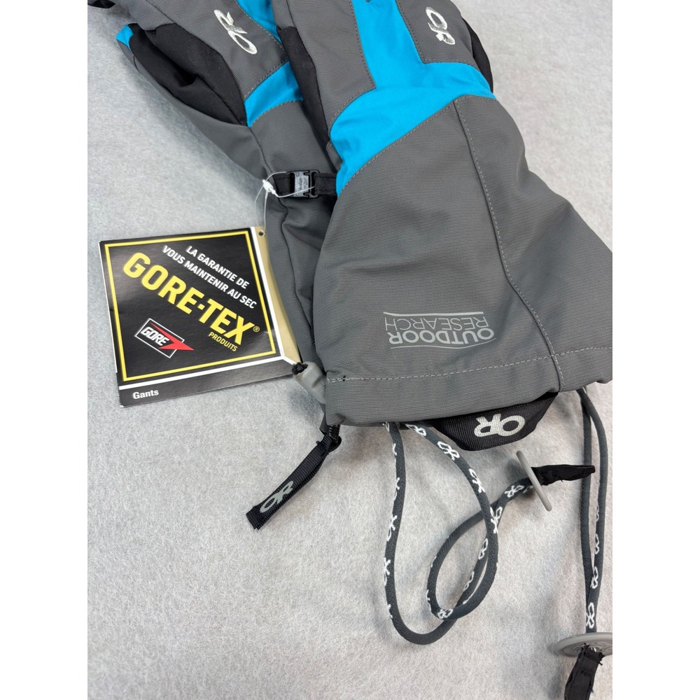 NWT Outdoor Research Arete Modular GORE-TEX gloves Men's Small grey blue ski - Picture 3 of 6